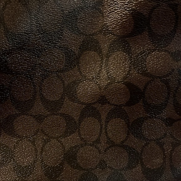 Coach Red Signature Lexy Brown Shoulder Bag Purse Leather Valentine - Picture 5 of 15